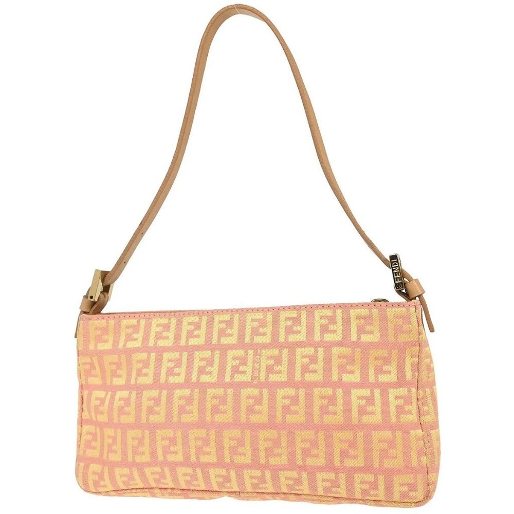 Fendi Pink Canvas Zucchino Handbag 8BR041-028 136126 - Picture 2 of 15